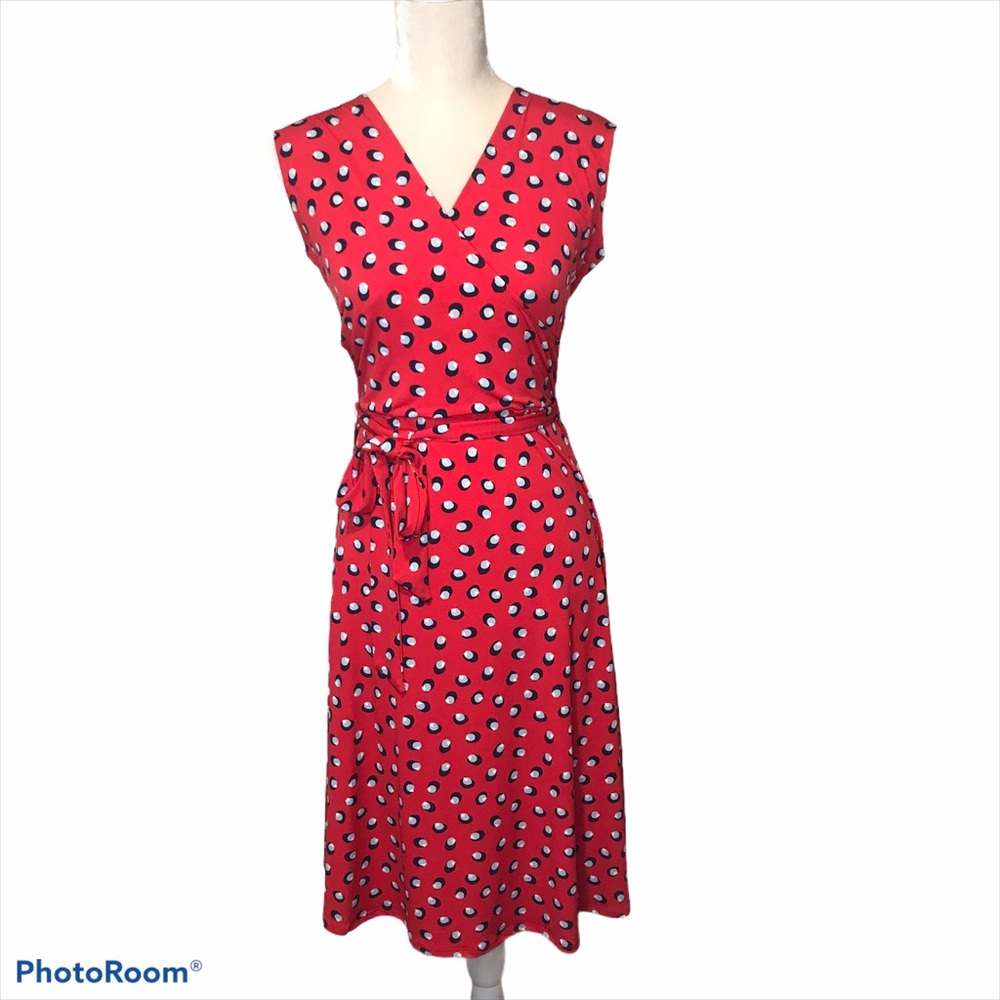 Leota Finnley Martini Dot Faux Wrap Dress